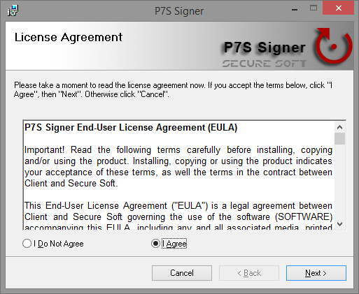 License Agreement page of the setup
