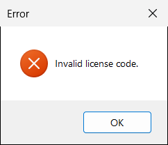 If the code is mistyped, you see this message. Check the code and type it again.