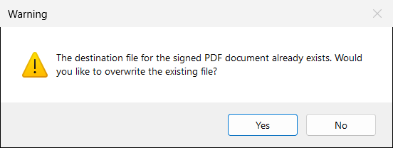 The question when the destination file of a single document already exists.