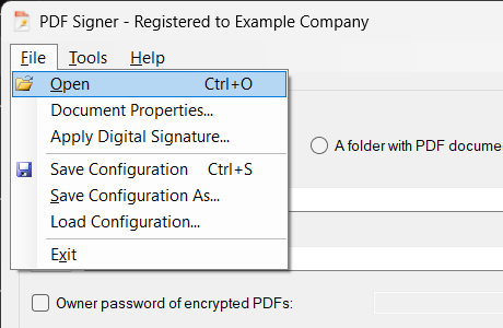 The File menu.