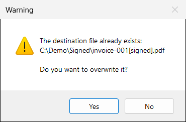 The question when the destination file already exists.