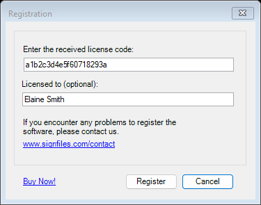 The Registration window