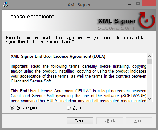 License Agreement page of the setup